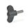 GN 633.1 Vis papillon, plastique, goujon fileté inox Couleur du capuchon: DSG - gris foncé, RAL 7021, finition mat