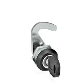 GN 115.8 Hook-Type Latches, with Operating Elements / Operation with Key, Lockable Type: SC - Operation with key (same lock)<br />Identification no.: 1 - Without latch bracket<br />Finish locating ring: SW - Black, RAL 9005, textured finish