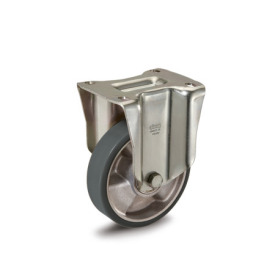 GN 22885 Medium Duty Casters, Wheel Tread Polyurethane, Wheel Core Aluminum, Medium Version Bearing type: K - Ball bearing<br />Type (bracket): B - Rigid bracket<br />Coding: M - Medium version<br />Material (bracket): STE - Steel sheet metal, zinc plated, with ESD wheel