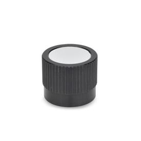 GN 726.1 Control Knobs, Aluminum, Black Anodized Type: B - Neutral, without indicator point or scale<br />Identification no.: 2 - With collet