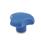 GN 5342 Dreisterngriffe, detektierbar, FDA-konformer Kunststoff, Gewindebuchse Edelstahl Werkstoff / Oberfläche: VDB - visuell detektierbar, blau, RAL 5005, matt
