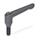 GN 306 Adjustable Hand Levers, Zinc Die Casting, Insert Steel, with External Thread, with Special Tipped Color: SW - Black, RAL 9005, textured finish
Type: MS - Brass tip