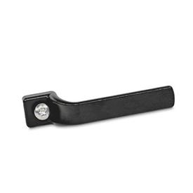 GN 120.3 Internal Cabinet Handles, Zinc Die Casting, for Latches Color: SW - Black, RAL 9005, textured finish