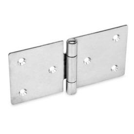 GN 136 Sheet Metal Hinges, Stainless Steel, Horizontally Elongated Material: A4 - AISI 316<br />Type: C - With countersunk holes<br />Bildvarianten: l1 (b) - on both sides elongated