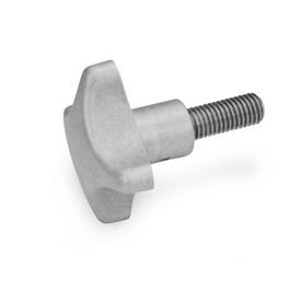 GN 6335.5 Hand Knobs, Aluminum, Threaded Stud Stainless Steel Finish: AM - Matte finish (tumbled)