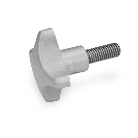 GN 6335.5 Hand Knobs, Aluminum, Threaded Stud Stainless Steel Finish: AM - Matte finish (tumbled)
