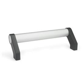 GN 333 Poignées tubulaires, aluminium/Zinc moulé sous pression Type: A - Montage par l'arrière (alésage borgne fileté)<br />Finition: EL - anodisé, couleur naturelle