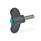 GN 633.1 Wing Screws, Plastic, Threaded Stud Stainless Steel Color of the cover cap: DBL - Blue, RAL 5024, matte finish