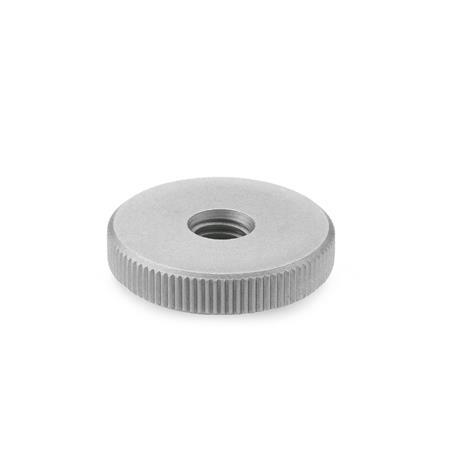 Ghiere di ritegno zigrinate piatte DIN 467: Acciaio INOX
