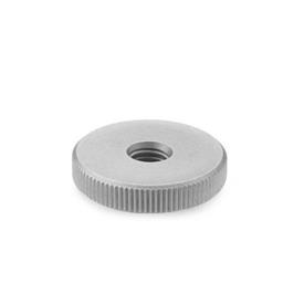 DIN 467 Knurled Nuts, Stainless Steel, Flat Type 