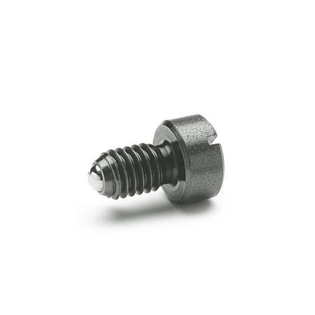 Spring Plungers GN 815: Steel, with Collar, with Slot