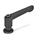 GN 307 Adjustable Hand Levers, Zinc Die Casting, Insert Steel, with Internal Thread, with Washer Color: SW - Black, RAL 9005, textured finish