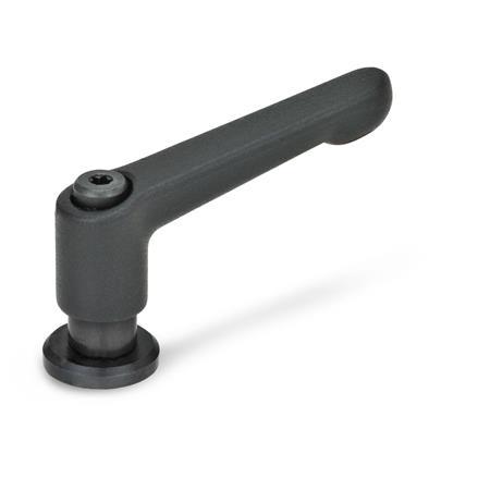 Manettes indexables GN 307: Zinc moulé sous pression, insert acier, avec filetage femelle, avec disques de positionnement