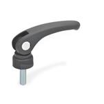 Clamping Levers with Eccentrical Cam, Plastic, with Threaded Stud Steel