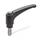 GN 603.1 Adjustable Hand Levers with Releasing Button, Plastic, Threaded Stud Stainless Steel Color (Releasing button): DGR - Gray, RAL 7035, shiny finish