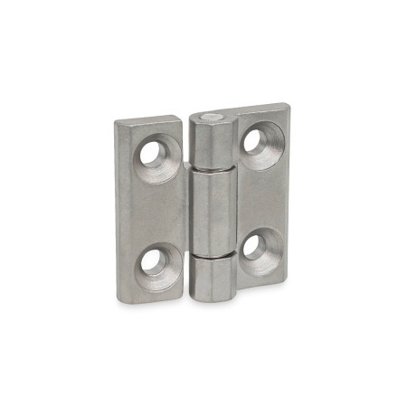 GN 237.3 Charnières à usage intensif, inox AISI 316, pour les environnements particulièrement agressifs Type: A - avec alésages pour vis à tête fraisée
Finition: GS - finition grenaillée mate