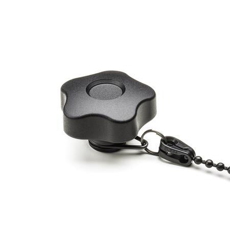 Pomos en estrella GN 5337.13: Plástico, casquillo roscado latón, con protección contra pérdida