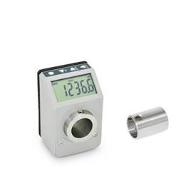 GN 9034 Indicateurs de position pour actionneurs linéaires configurables, compteur électronique Couleur: GR - Gris, RAL 7035