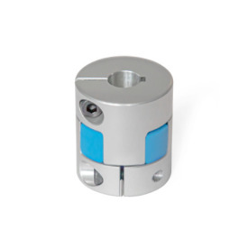 GN 2240 Elastomer Jaw Couplings with Clamping Hub Bore code: K - With keyway (from d<sub>1</sub> = 30)<br />Hardness: BS - 80 Shore A, blue