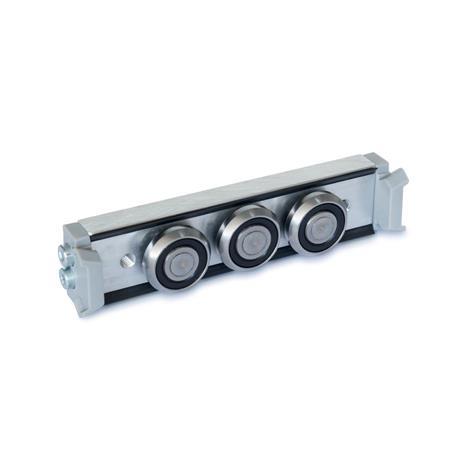 GN 2424 Cam Roller Carriages Type: N - Normal roller carriage, central arrangement
Version: X - With wiper for fixed bearing rail (X-rail)