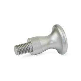 GN 75.5 Mushroom Shaped Knobs, Stainless Steel Type: E - With threaded stud<br />Finish: MT - Matte shot-blasted finish