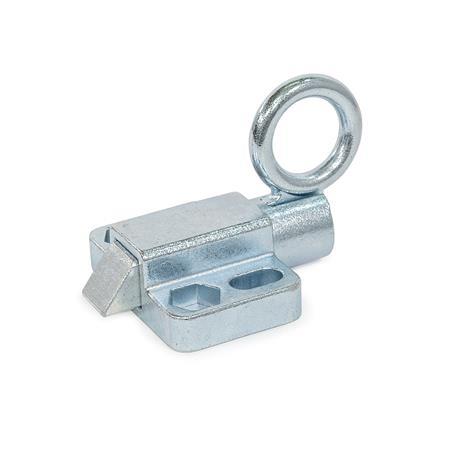 Indexing Plungers GN 724.6: Steel / Stainless Steel, with Chamfered Pin, with Flange for Surface Mounting