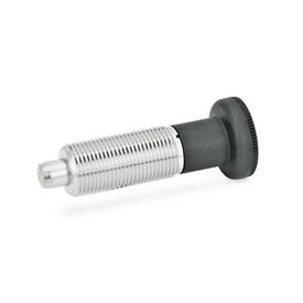GN 613 Indexing Plungers, Stainless Steel / Plastic Knob Material: NI - Stainless steel<br />Type: A - With knob, without lock nut