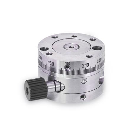 GN 900.6 Plataformas giratorias, acero inoxidable, con pomo giratorio de aluminio 