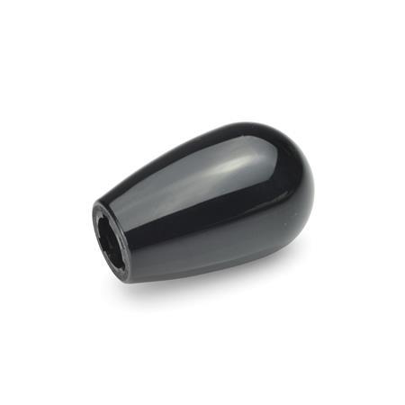 GN 719.2 Domed Gear Knobs, Plastic Color: SW - Black, RAL 9005, shiny finish