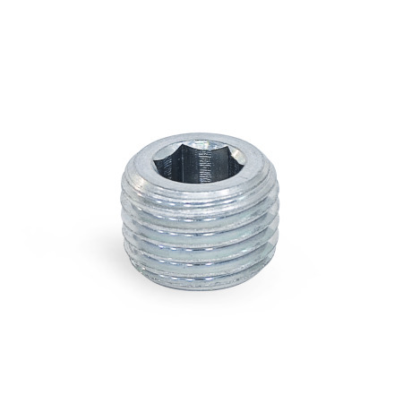 Threaded Plugs  DIN 906: Steel, with Conical Thread, with Internal Hex