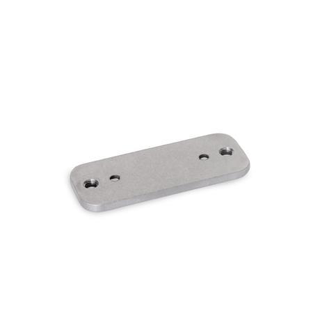 Piastrine in  GN 7247.4: Acciaio INOX, con fori filettati, per cerniere a snodi multipli (Alluminio)