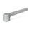 GN 126 Flat Adjustable Tension Levers, Zinc Die Casting, Bushing Steel Color: SR - Silver, RAL 9006, textured finish