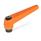 GN 101 Adjustable Hand Levers, Zinc Die Casting, Insert Steel Blackened, with Internal Thread Color: OS - Orange, RAL 2004, textured finish