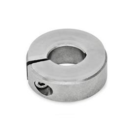 GN 7062.3 Semi-Split Shaft Collars, Stainless Steel, with Damping Washer 