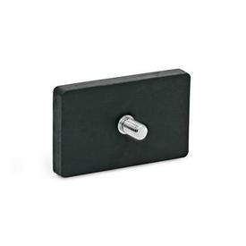 GN 57.3 Retaining Magnets, Neodymium-Iron-Boron (NdFeB), with Threaded Stud, with Rubber Jacket Type: A - With 1 threaded stud<br />Color: SW - Black
