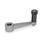 GN 558 Indexing Cranked Handles, Cast Iron Bore code: K - With keyway