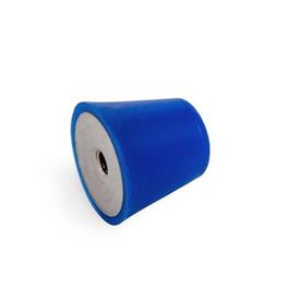 GN 256 Amortiguadores de silicona con rosca hembra, acero inoxidable Color: BL - azul, RAL 5002