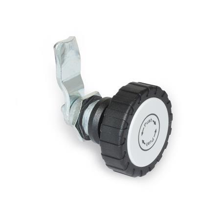 Latches with Safety Function GN 115.9: Zinc Die Casting, with Plastic Operating Elements