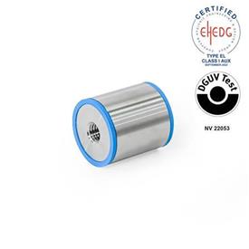 GN 6226 Spacers, Stainless Steel , Hygienic Design Type: A2 - Through-hole with continuous thread<br />Material (sealing ring): E - EPDM