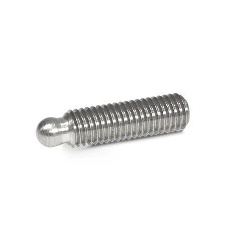 GN 632.5 Grub Screws, Stainless Steel, with Ball Point, for Thrust Pads 