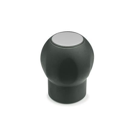 GN 675.1 Ball Handles with Cover Cap, Plastic, Softline Color of the cover cap: DGR - Gray, RAL 7035, matte finish