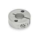 Semi-Split Shaft Collars, Stainless Steel, with Flange Holes