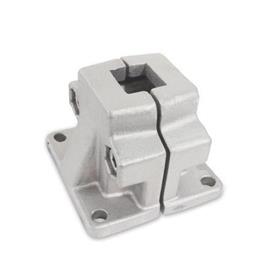 GN 165 Fuß-Klemmverbinder, Aluminium d<sub>1</sub> / s: V - Vierkant<br />Oberfläche: BL - bank, gestrahlt, matt