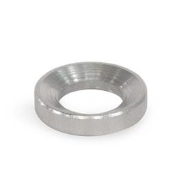 DIN 6319 Spherical / Dished Washers, Stainless Steel, Material AISI 303 Type: D - Dished washer with d<sub>3</sub> = d<sub>2</sub><br />Material: NI - Stainless steel