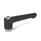 GN 302.2 Flat Adjustable Hand Levers, Zinc Die Casting, Bushing Steel Zinc Plated Color: SW - Black, RAL 9005, textured finish