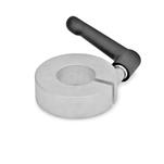 Semi-Split Shaft Collars, Steel / Aluminum, with Adjustable Hand Lever