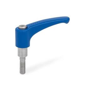 GN 911.9 Adjustable Hand Levers for Plastic Clamp Connectors Color: VDB - blue, RAL 5005, matte finish