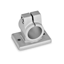 GN 146.3 Flanged Connector Clamps, Aluminum, with 2 Holes Finish: BL - Plain, Matte shot-blasted