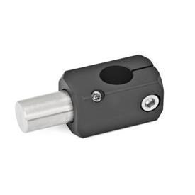 GN 476 T-Klemmhalter, Aluminium Oberfläche: ELS - schwarz eloxiert<br />Form: W - mit Bolzen