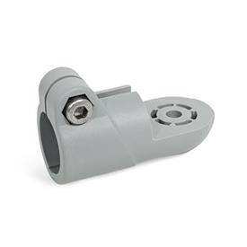 GN 276.9 Swivel Clamp Connectors, Plastic Type: OZ - Without centring step (smooth)<br />Color: GR - Gray, RAL 7040, matt finish